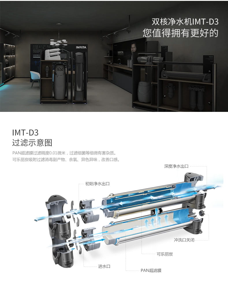 爱玛家用厨房超滤净水机IMT-D3